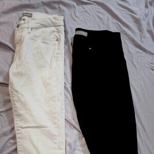 TWO pairs of Falls Creek Stretch Denim Capri Pants - (1 Black, 1 White) SIZE 4